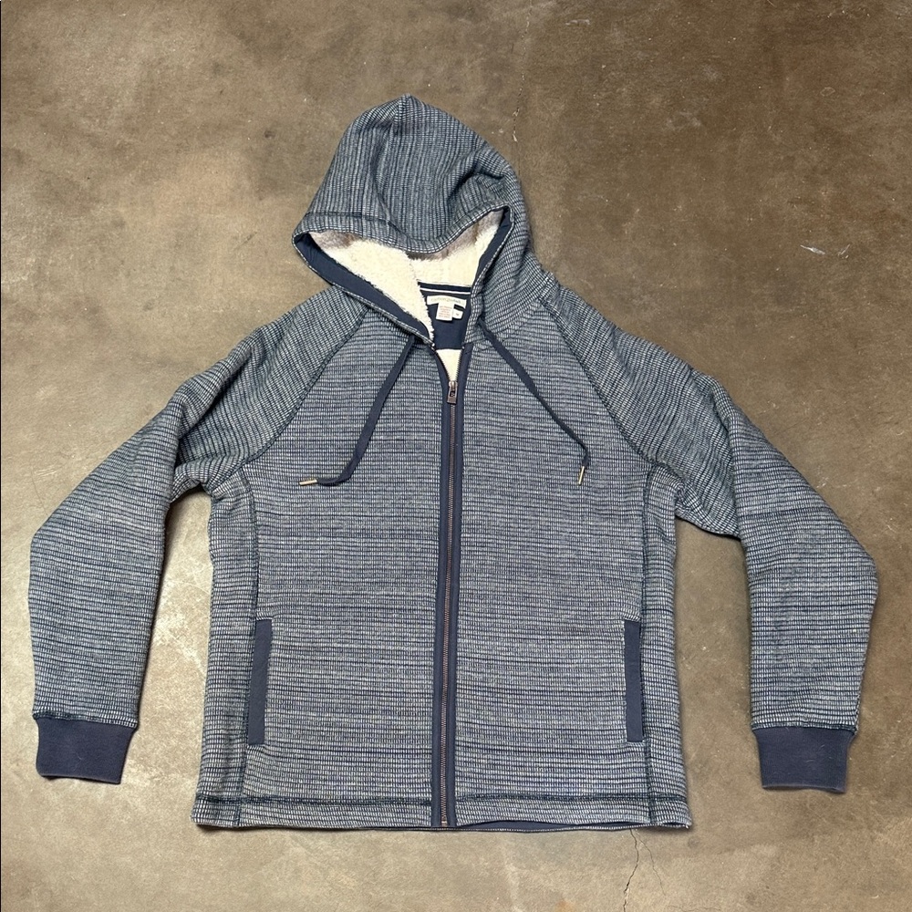 Carbon2Cobalt NWOT Mens Gridline Hoodie Sherpa Fleece Lined Navy: Size Medium